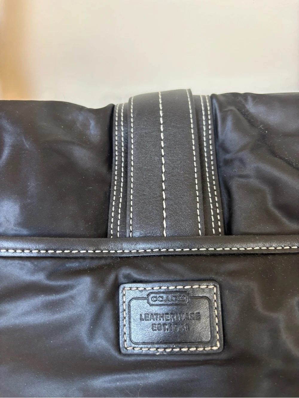 Vintage Coach Black Goth Punk Aesthetic Crossbody with Bright Blue Interior - Picture 10 of 15